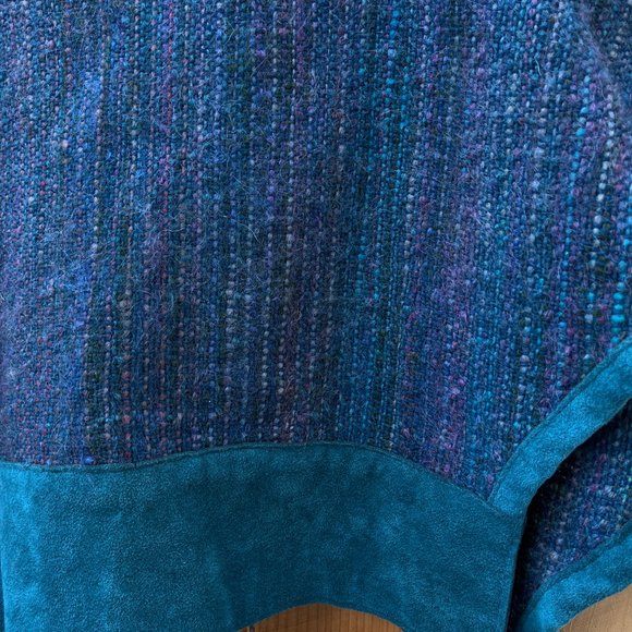 Handmade Handwoven "Stingray" Wrap Top - S/M/L - Blue/Turquoise + Leather - Picture 5 of 8